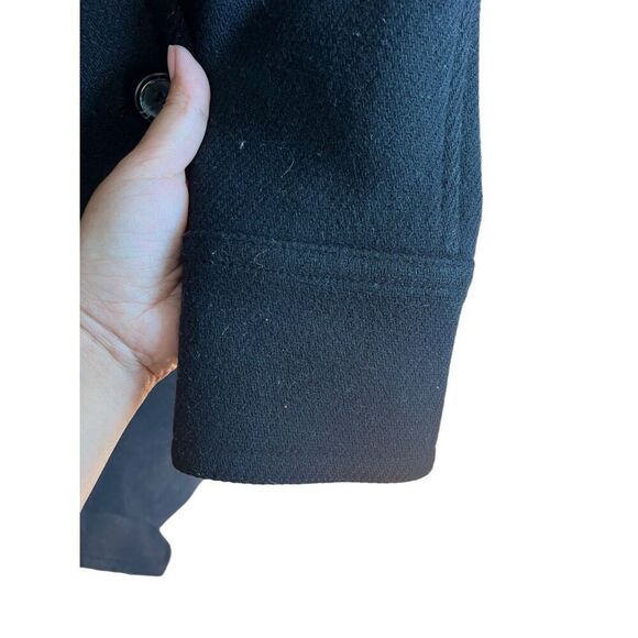 ✨SALE✨ J. Crew Stadium Cloth belted black coat 2p - Picture 2 of 6